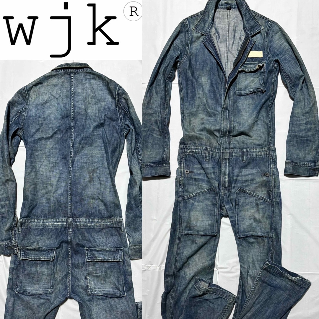 wjk - wjk デニム ツナギ 5.5万円程 S日本製 オールインワン wjk - wjk デニム ツナギ 5.5万円程 S日本製 オールインワン