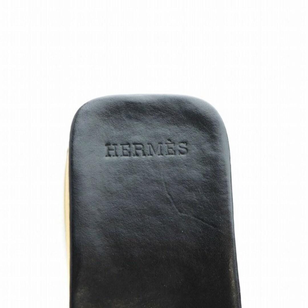 HERMES - エルメス サンダル ミュール レザー ウッドソール HERMES - エルメス サンダル ミュール レザー ウッドソール