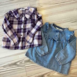 エイチアンドエム(H&M)の美品！【H&M】エイチアンドエム 長袖 シャツ 2枚セット サイズ110cm(ブラウス)
