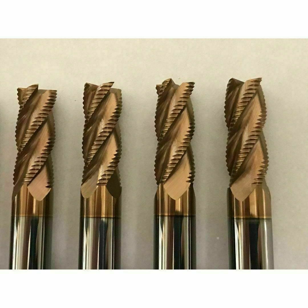 超硬 ラフィングエンドミル 4枚刃 8mm 5本 チタンコーティング 超硬 ラフィングエンドミル 4枚刃 8mm 5本 チタンコーティング
