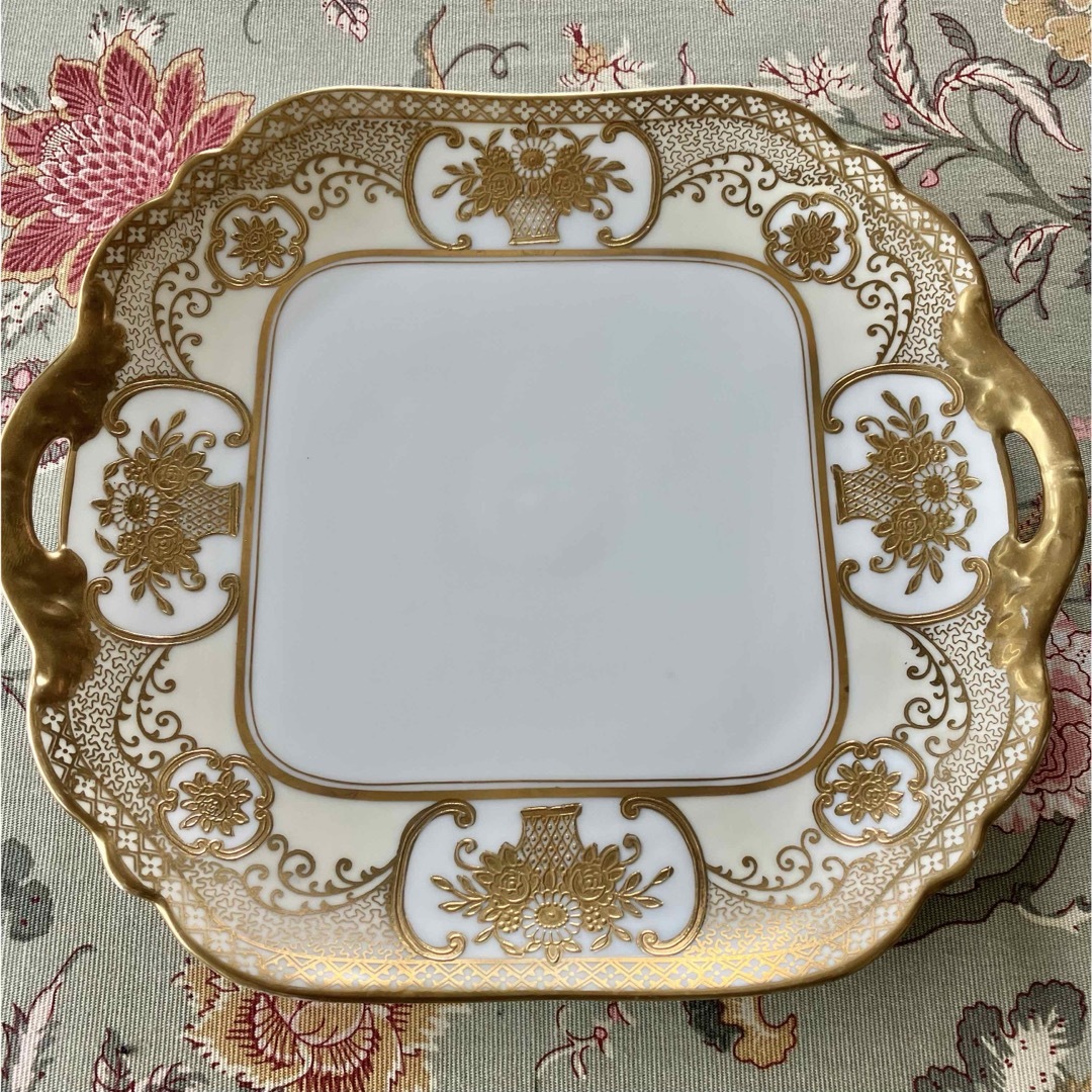 Noritake - オールドノリタケ 金盛上花籠図紋両耳皿の通販 by Noritake - オールドノリタケ 金盛上花籠図紋両耳皿の通販 by