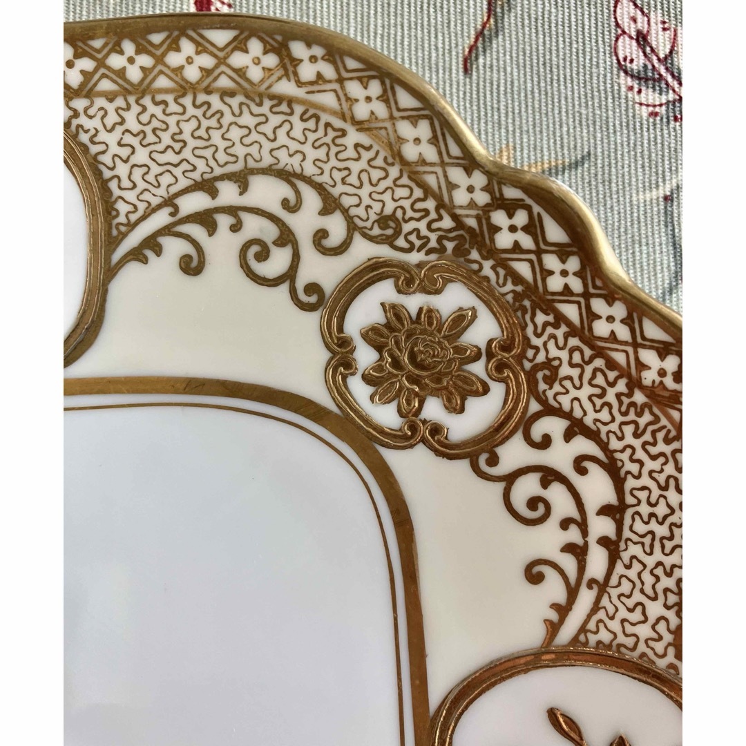 Noritake - オールドノリタケ 金盛上花籠図紋両耳皿の通販 by Noritake - オールドノリタケ 金盛上花籠図紋両耳皿の通販 by