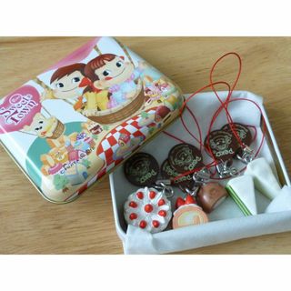 不二家のケーキのストラップ5つセット(キャラクターグッズ)