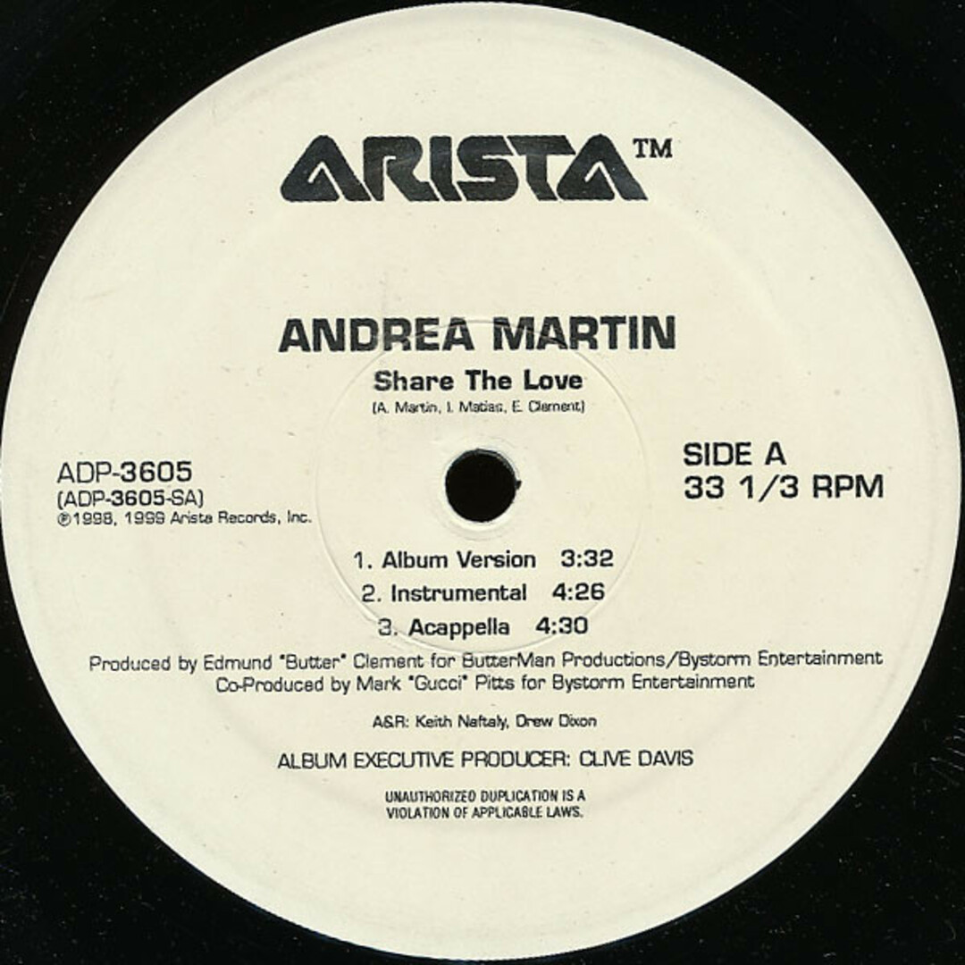 米12" Andrea Martin Share The Love ADP3605 Arista /00250 エンタメ/ホビーのエンタメ その他(その他)の商品写真