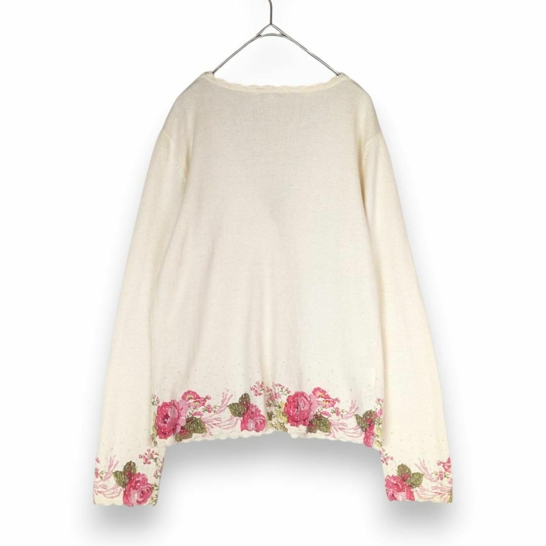 LAURA ASHLEY - ローラアシュレイ 花柄 ニット カーディガン LAURA ASHLEY - ローラアシュレイ 花柄 ニット カーディガン