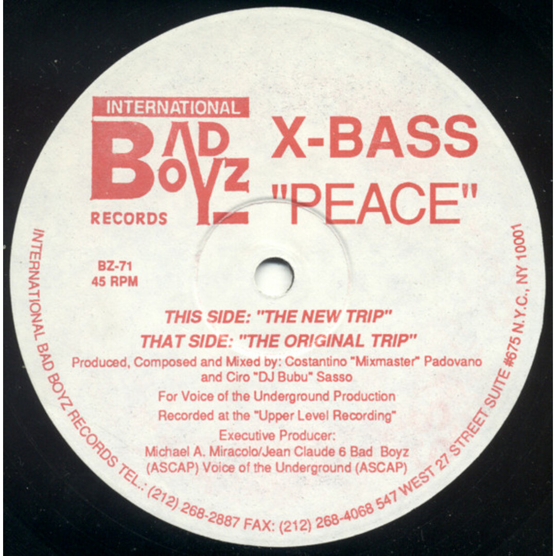 米12” X-bass Peace BZ71 INTERNATIONAL BAD BOYZ RECORDS /00250 エンタメ/ホビーのエンタメ その他(その他)の商品写真