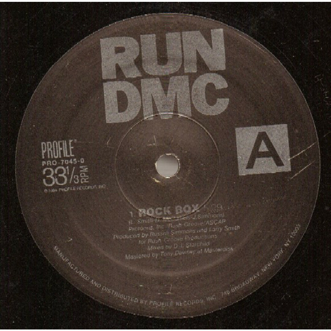 米12" Run-DMC Rock Box PRO70450 Profile Records /00250 エンタメ/ホビーのエンタメ その他(その他)の商品写真