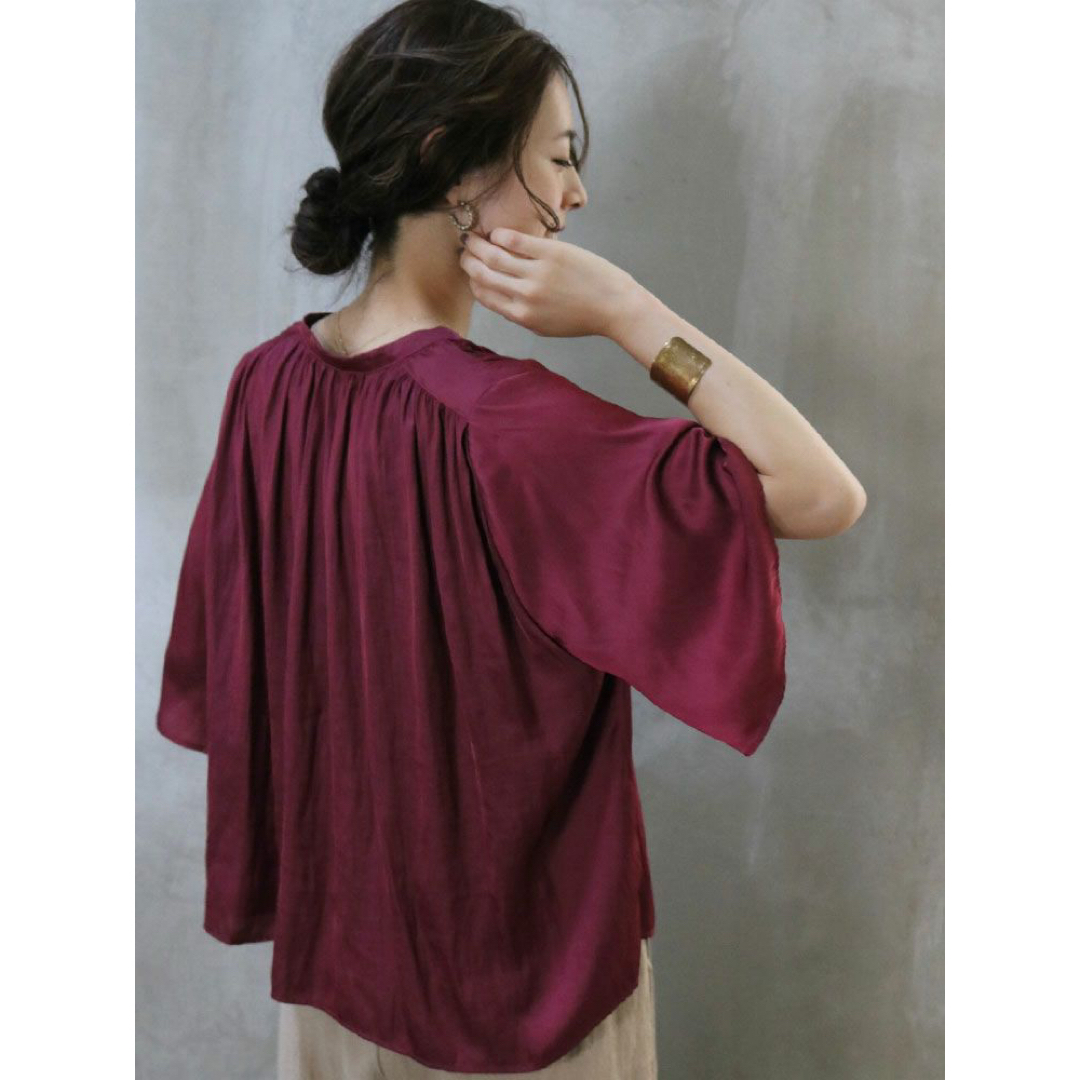 Hug O War - Cloth&Cross ヴィンテージ サテンブラウス wine 雅 Hug O War - Cloth&Cross ヴィンテージ サテンブラウス wine 雅