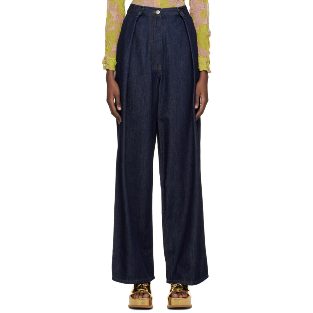 DRIES VAN NOTEN - DRIES VAN NOTEN Wide Leg Jeans Indigoの DRIES VAN NOTEN - DRIES VAN NOTEN Wide Leg Jeans Indigoの