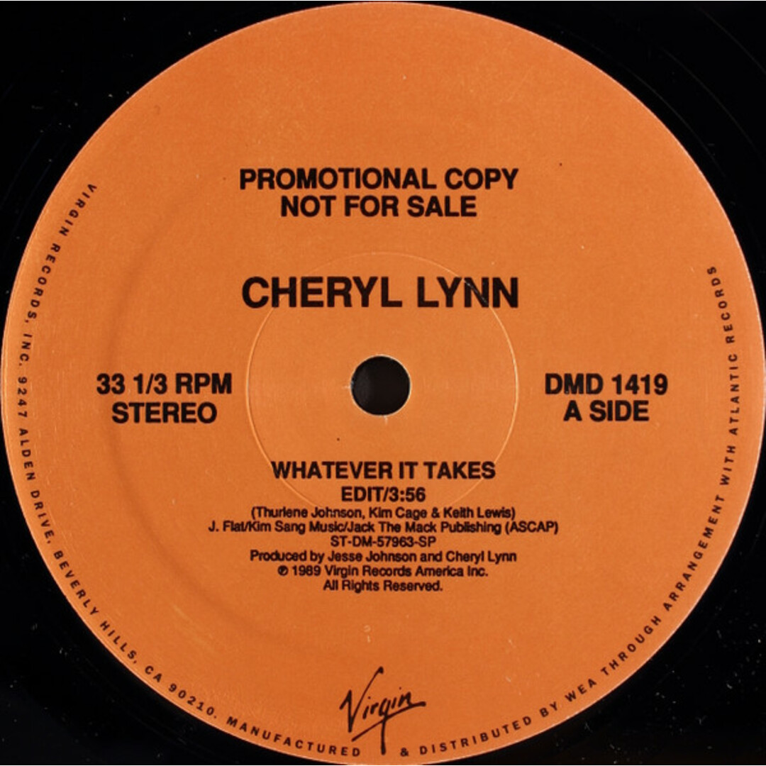 米12" Cheryl Lynn Whatever It Takes DMD1419 Virgin /00250 エンタメ/ホビーのエンタメ その他(その他)の商品写真