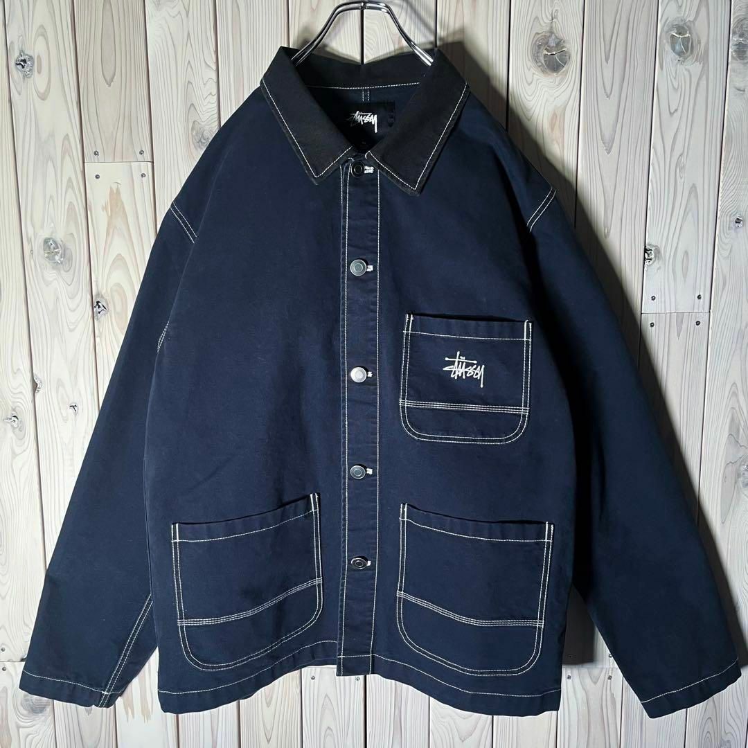 STUSSY - 【美品 XL】ステューシー 刺繍ロゴ ブラッシュド STUSSY - 【美品 XL】ステューシー 刺繍ロゴ ブラッシュド
