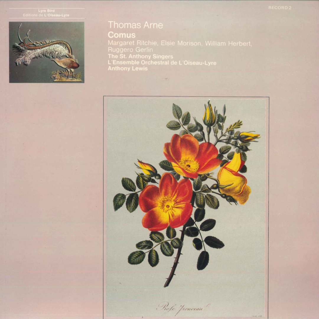 英LP Thomas Arne Margaret Ritchie, Elsie Morison, William 英LP Thomas Arne Margaret Ritchie, Elsie Morison, William
