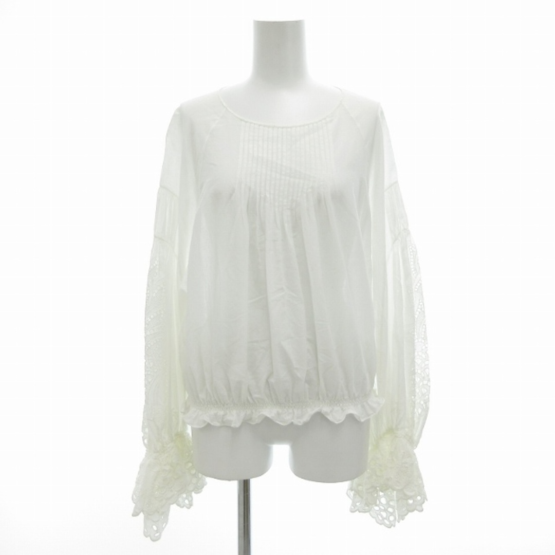 Chloe - クロエ CHLOE ブラウス レース ピンタック フリル 34 白 Chloe - クロエ CHLOE ブラウス レース ピンタック フリル 34 白