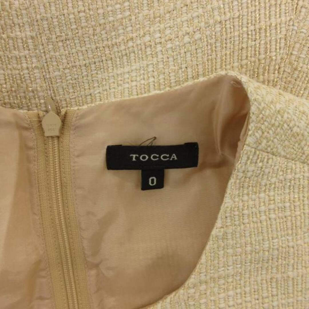 TOCCA - トッカ ツイードワンピース ひざ丈 フレンチスリーブ TOCCA - トッカ ツイードワンピース ひざ丈 フレンチスリーブ