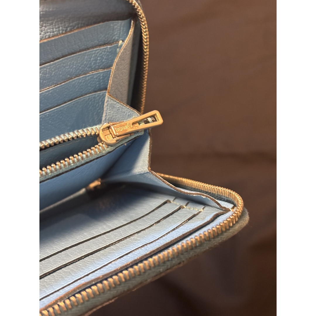 HERMES - 使用感あり エルメス HERMES エブリン 長財布 ブルーの
