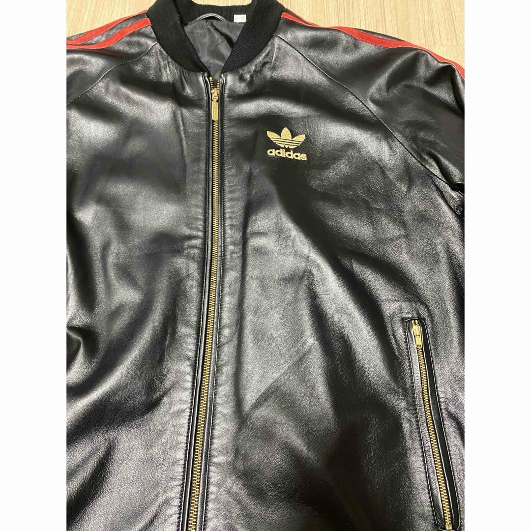 adidas - 希少 美品 アディダス レザージャケット ブラック XLの adidas - 希少 美品 アディダス レザージャケット ブラック XLの