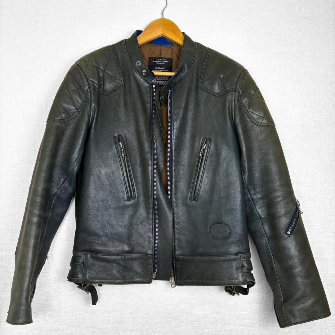 UNUSED - 【美品】UNUSED レザー シングルライダースジャケット UNUSED - 【美品】UNUSED レザー シングルライダースジャケット