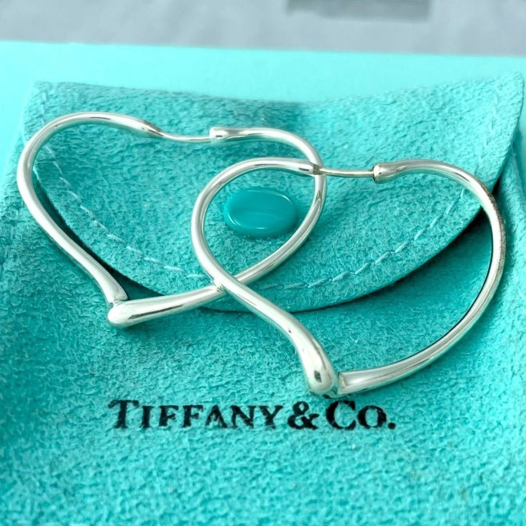 Tiffany & Co. - ティファニー オープンハート フープ ピアス Tiffany & Co. - ティファニー オープンハート フープ ピアス