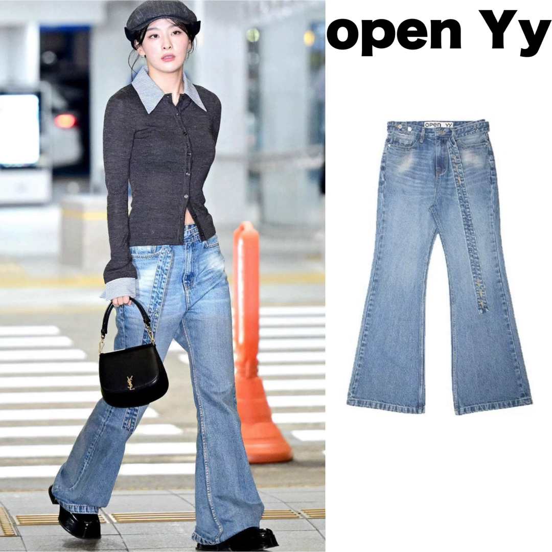 新品未使用】open Yy ブーツカットジーンズ ライトブルー 新品未使用】open Yy ブーツカットジーンズ ライトブルー