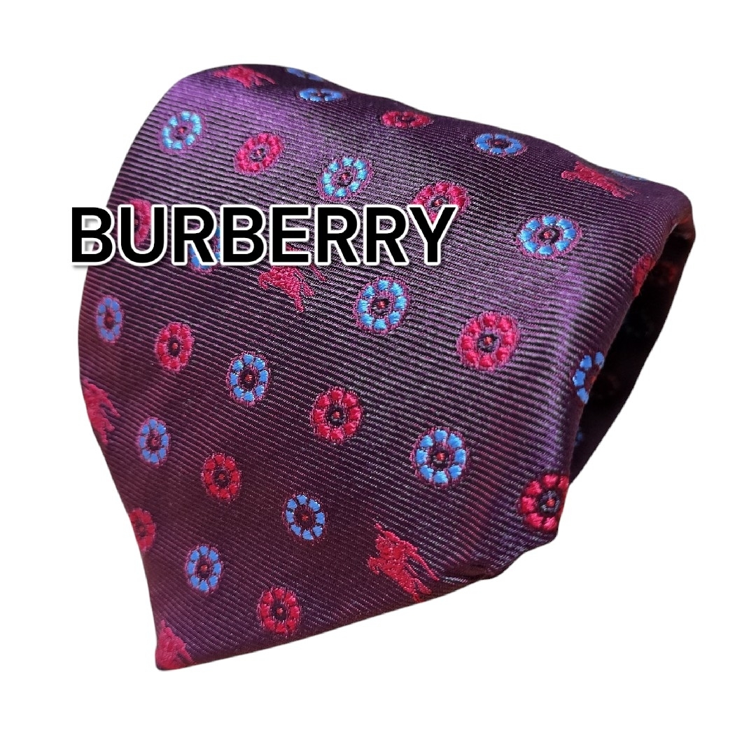 BURBERRY - 【BURBERRY】バーバリー ワインレッド系 総柄 BURBERRY - 【BURBERRY】バーバリー ワインレッド系 総柄