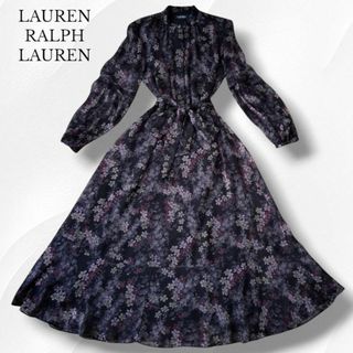 Ralph Lauren - ラルフローレン シルクAラインストライプドレス Ralph Lauren - ラルフローレン シルクAラインストライプドレス