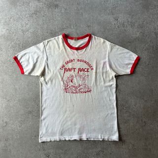 ヘインズ(Hanes)の70s Hanes ヘインズ リンガーtシャツ USA製 バドマン L(Tシャツ/カットソー(半袖/袖なし))