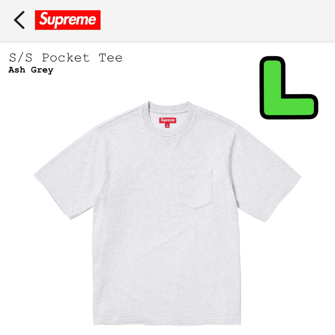 Supreme - Supreme S/S Pocket Tee L Ash Grey stussyの通販 by Supreme - Supreme S/S Pocket Tee L Ash Grey stussyの通販 by
