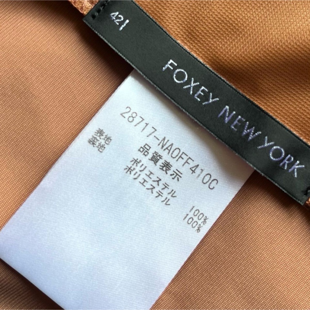 FOXEY - FOXEY NY 42 テラコッタ りぼん ワンピースの通販 by FOXEY - FOXEY NY 42 テラコッタ りぼん ワンピースの通販 by