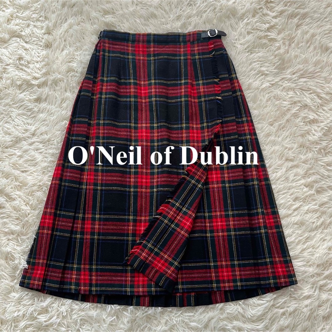 O'NEIL OF DUBLIN - O'Neil of Dublin チェック柄ラッププリーツ O'NEIL OF DUBLIN - O'Neil of Dublin チェック柄ラッププリーツ