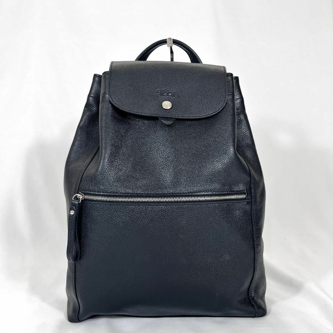 LONGCHAMP - 美品 ロンシャン リュック フラップ レザー お洒落 LONGCHAMP - 美品 ロンシャン リュック フラップ レザー お洒落