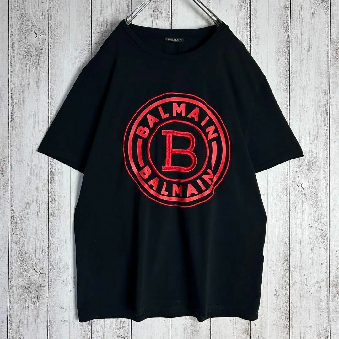 BALMAIN - 【美品】バルマン☆ビッグ刺繍&プリントTシャツ BALMAIN - 【美品】バルマン☆ビッグ刺繍&プリントTシャツ