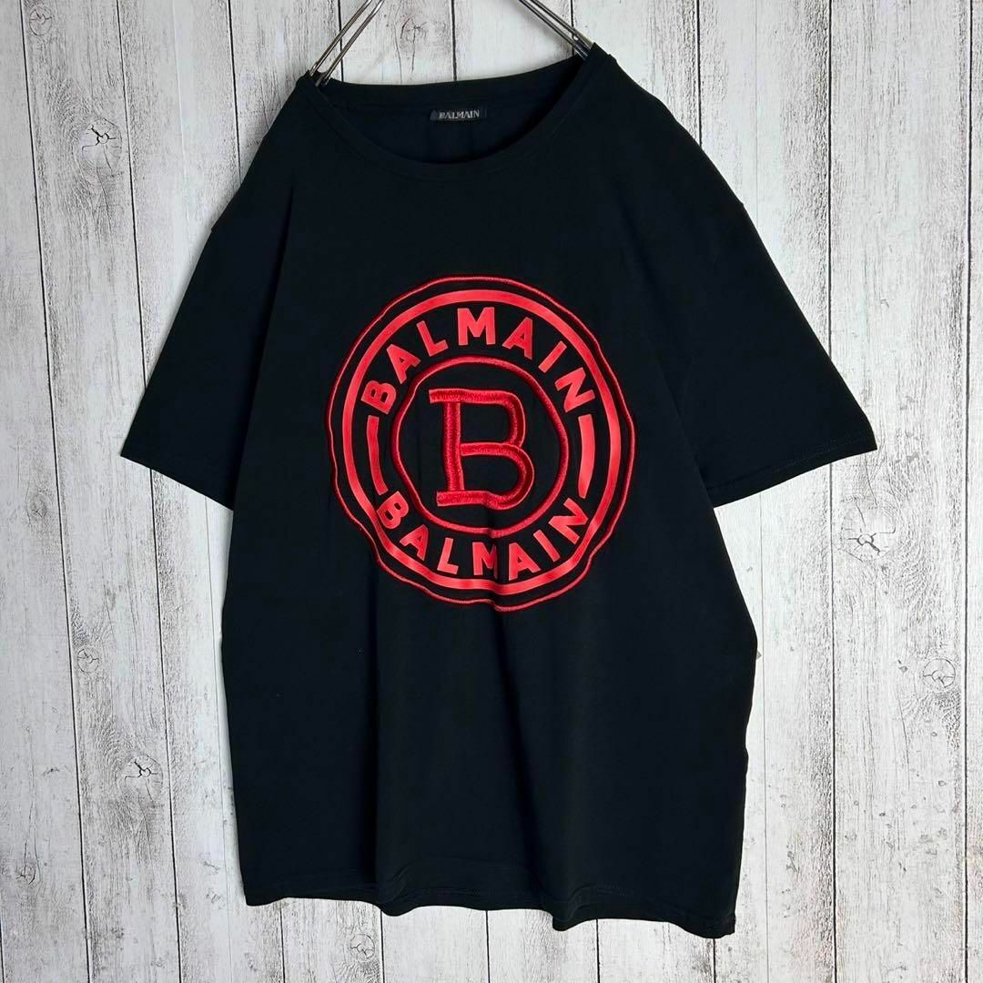BALMAIN - 【美品】バルマン☆ビッグ刺繍&プリントTシャツ BALMAIN - 【美品】バルマン☆ビッグ刺繍&プリントTシャツ