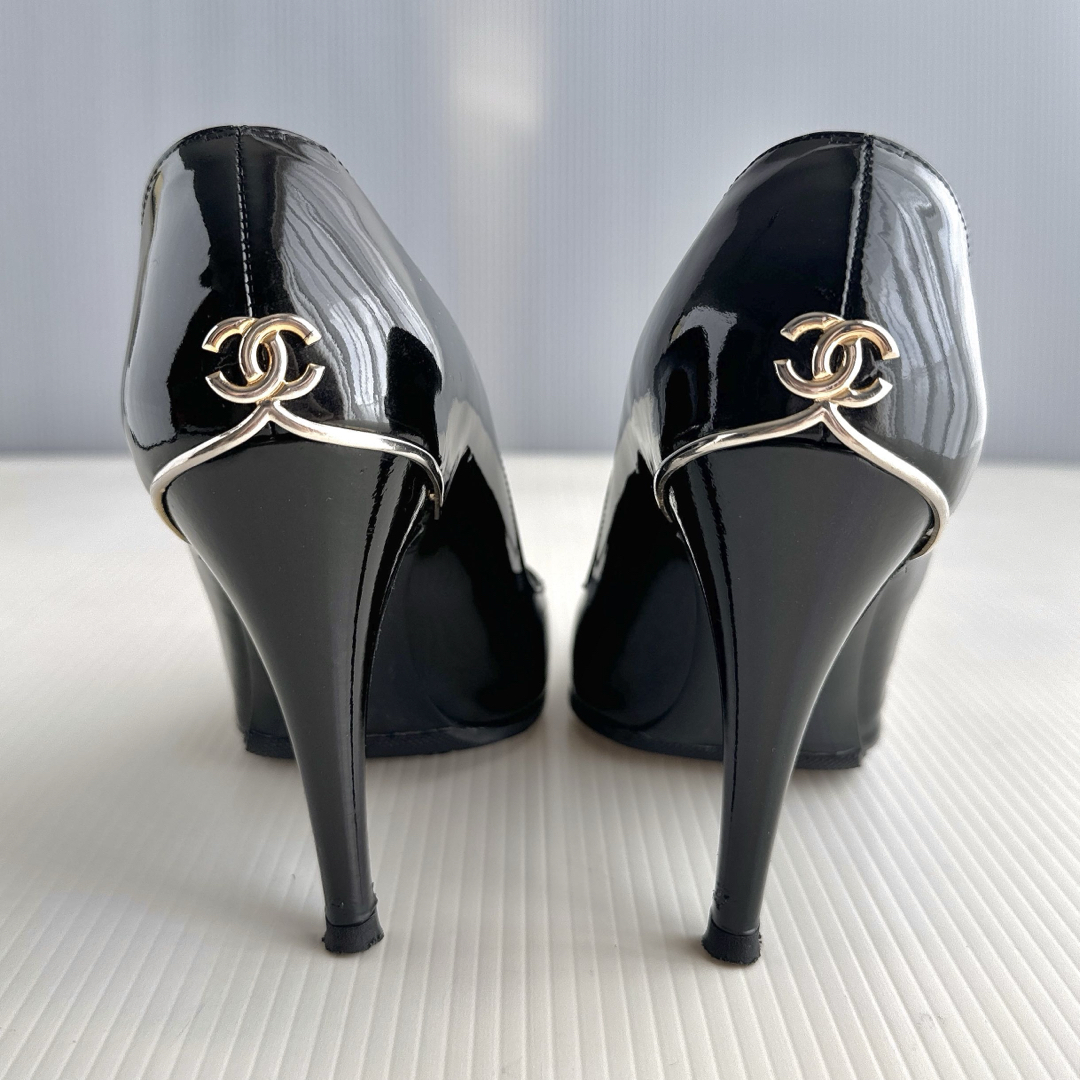 CHANEL - CHANEL シャネル オープントゥ ハイヒール パンプス CHANEL - CHANEL シャネル オープントゥ ハイヒール パンプス