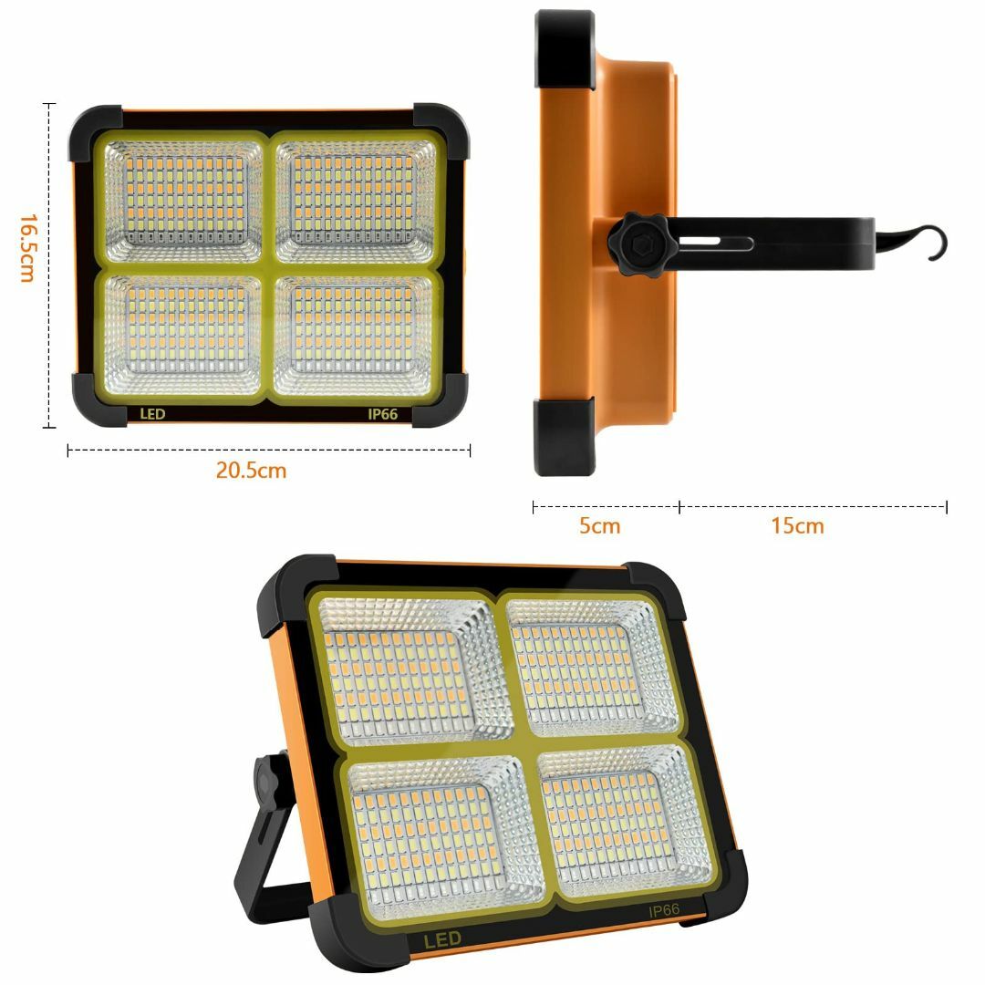 ☆作業灯 投光器 ランタン 充電式 100W 8600lm 高輝度の通販 by ☆作業灯 投光器 ランタン 充電式 100W 8600lm 高輝度の通販 by