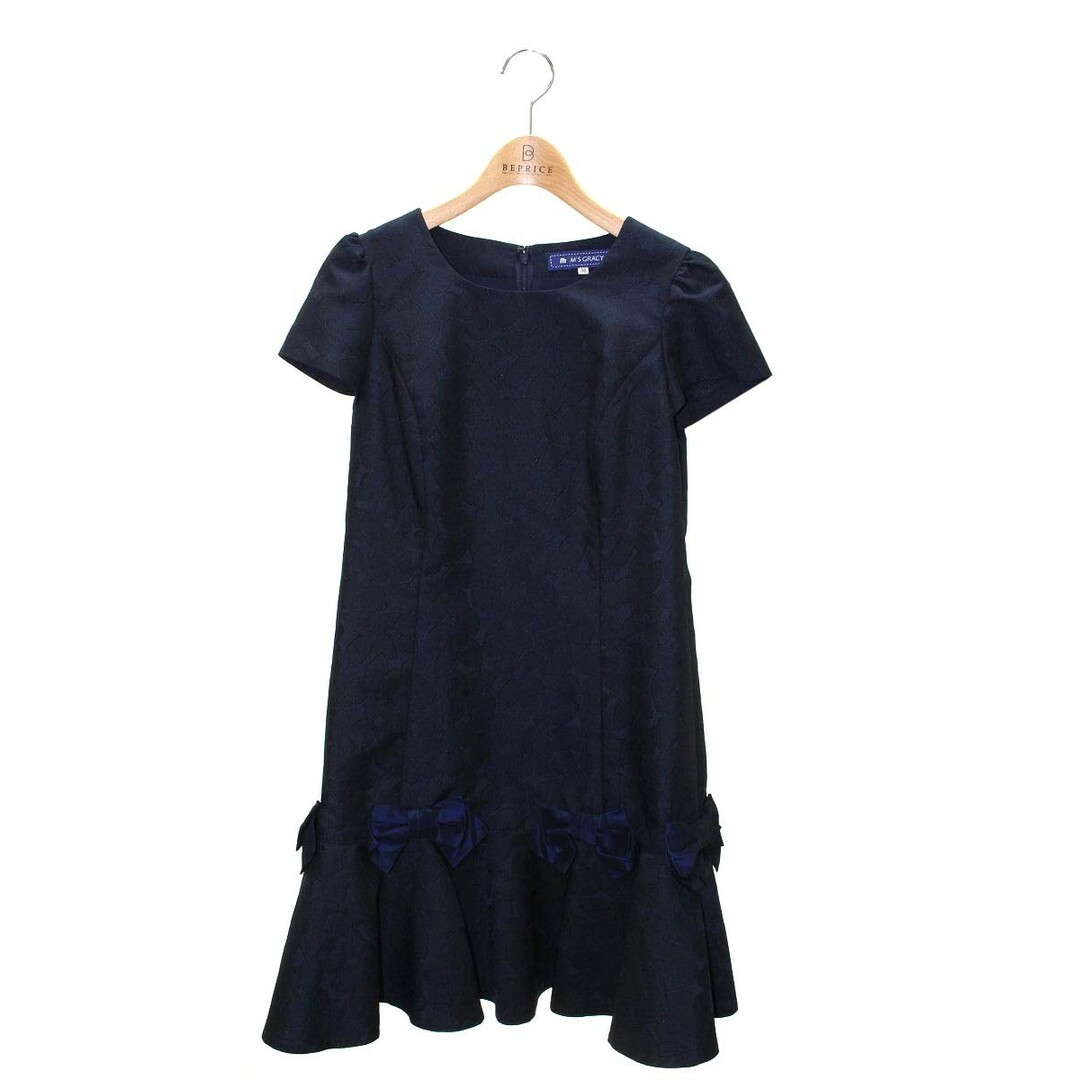 M'S GRACY - エムズグレイシー 421517 ワンピース 36 ネイビー M'S GRACY - エムズグレイシー 421517 ワンピース 36 ネイビー