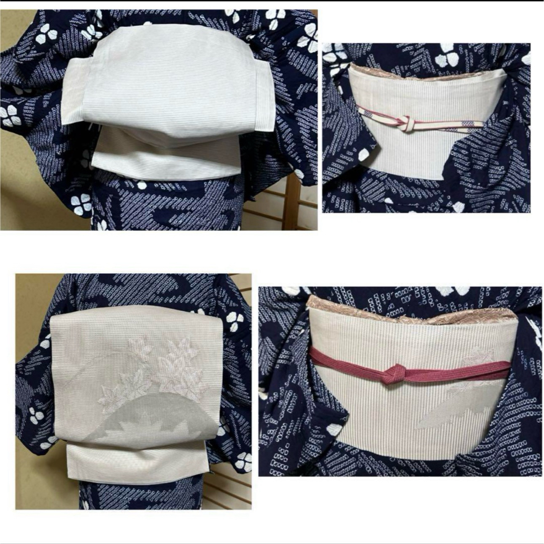有松鳴海絞りフルセット4点 ほぼ美品高級浴衣+絽正絹名古屋帯+ 有松鳴海絞りフルセット4点 ほぼ美品高級浴衣+絽正絹名古屋帯+