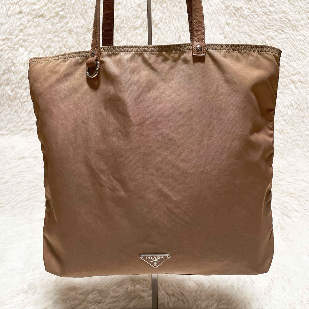 PRADA - PRADA プラダ トートバッグ 三角プレート フラワー PRADA - PRADA プラダ トートバッグ 三角プレート フラワー