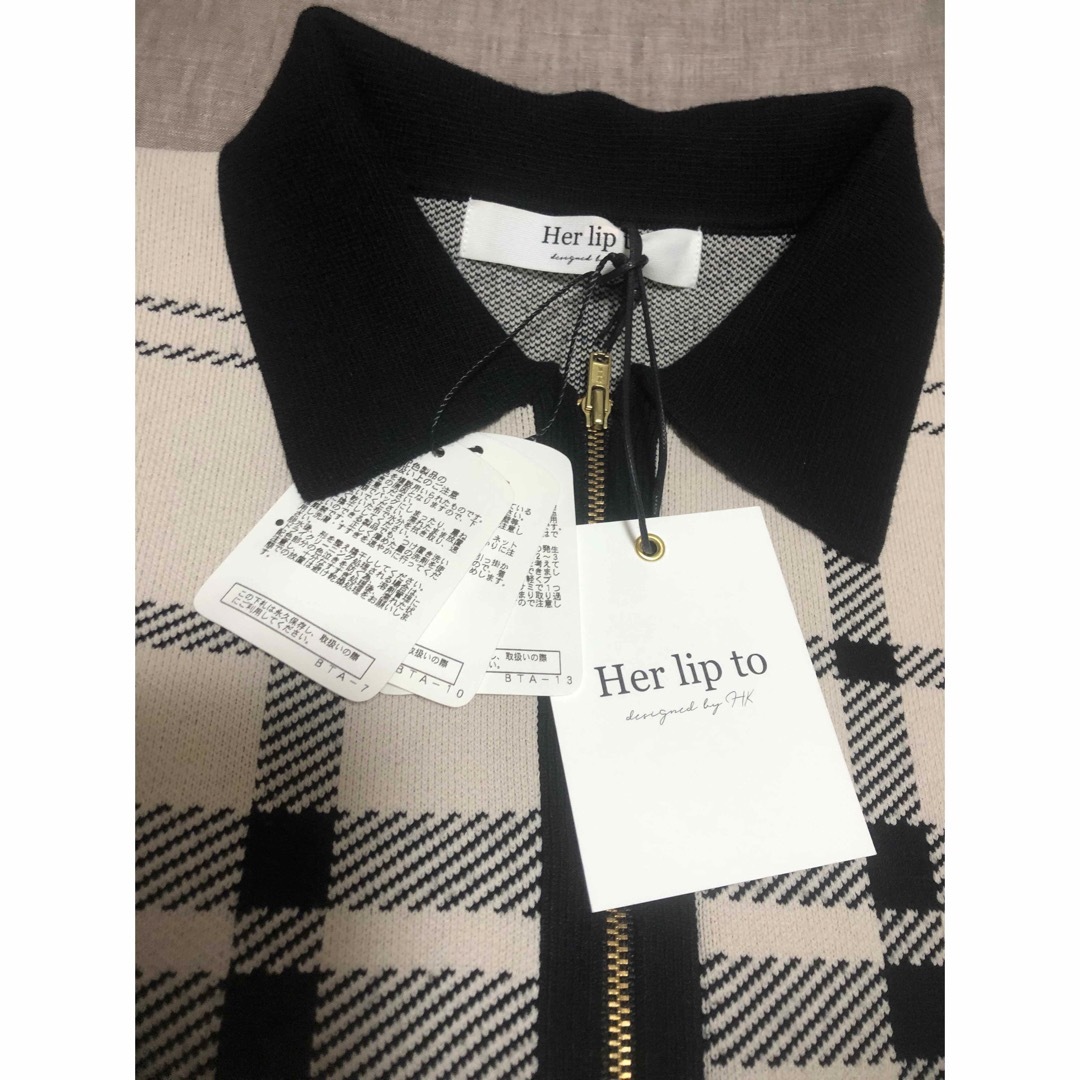 Her lip to - Trois Logo Knit Mini Dress Mサイズの通販 by Her lip to - Trois Logo Knit Mini Dress Mサイズの通販 by