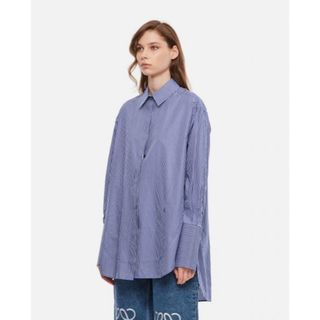 LOEWE - LOEWE ロエベ カジュアルシャツ XS 青x白(ストライプ LOEWE - LOEWE ロエベ カジュアルシャツ XS 青x白(ストライプ