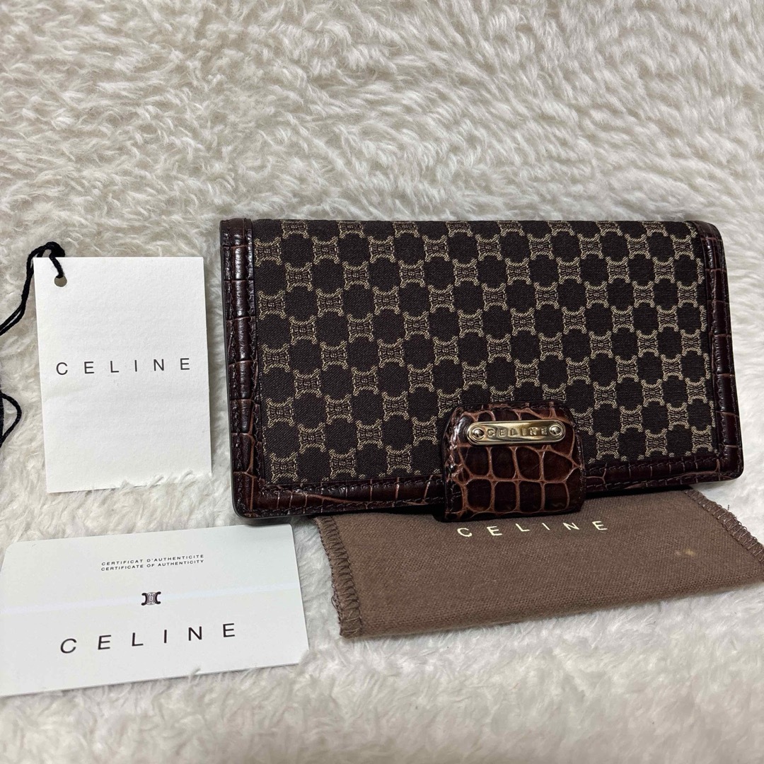 CELINE - セリーヌ マカダム トリオンフ レザー 長財布 保存袋 CELINE - セリーヌ マカダム トリオンフ レザー 長財布 保存袋
