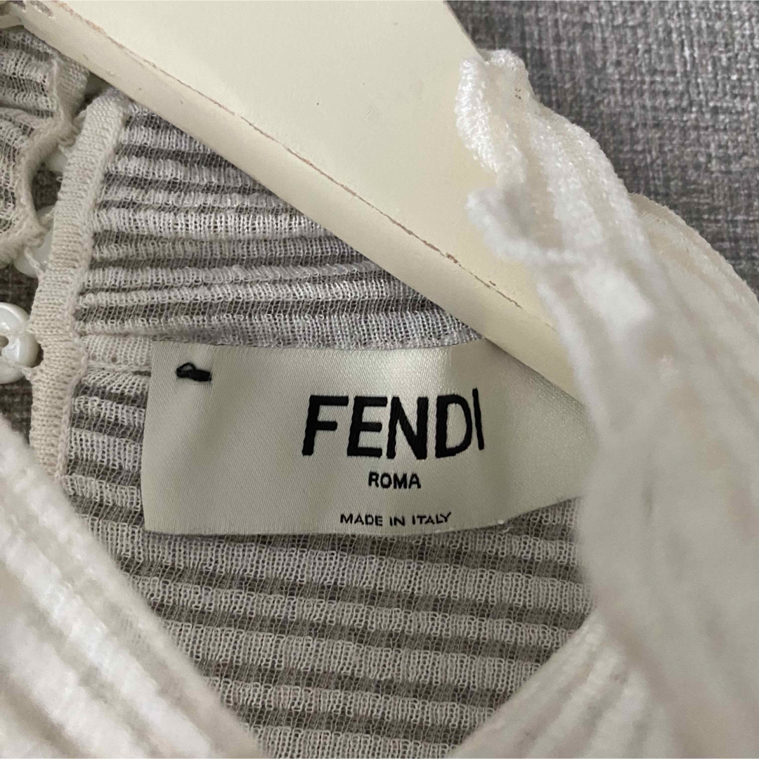 FENDI - fendi シースルーチェックフリルブラウス フェンディ FENDI - fendi シースルーチェックフリルブラウス フェンディ