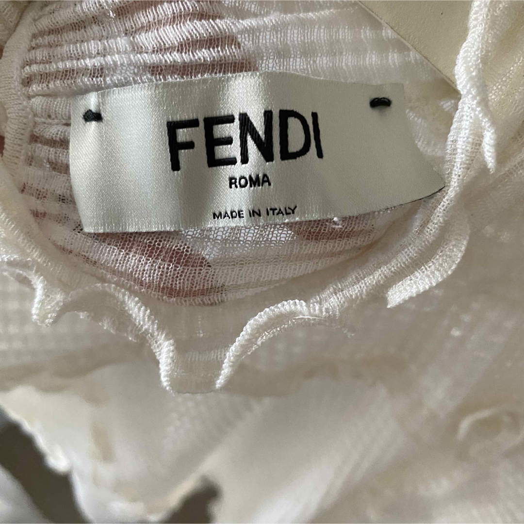 FENDI - fendi シースルーチェックフリルブラウス フェンディ FENDI - fendi シースルーチェックフリルブラウス フェンディ