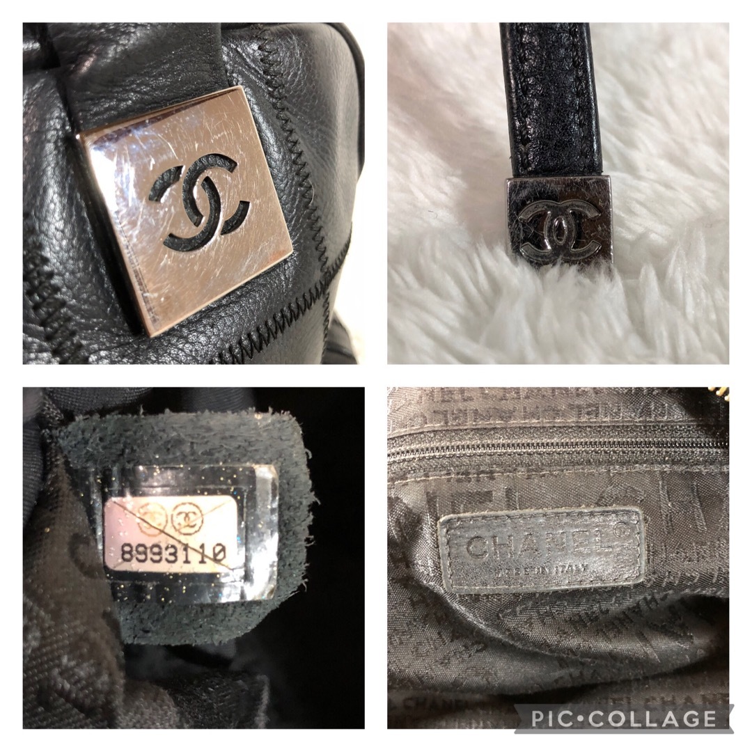 CHANEL - CHANEL チョコバー ミニ ボストンバッグ ブラック CHANEL - CHANEL チョコバー ミニ ボストンバッグ ブラック