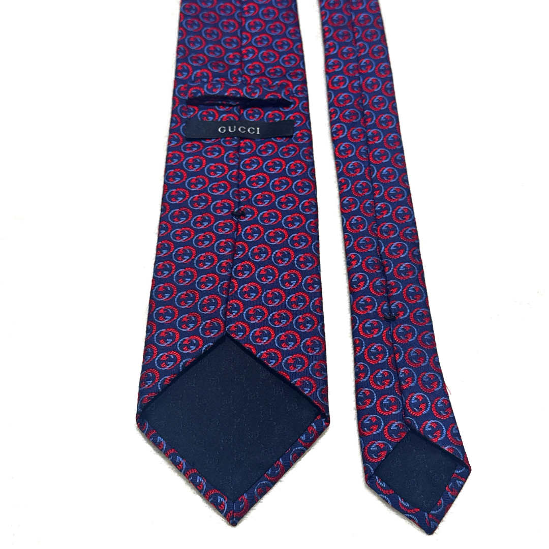 GUCCI - 【極美品】 グッチ ネクタイ インターロッキング 総柄 GUCCI - 【極美品】 グッチ ネクタイ インターロッキング 総柄