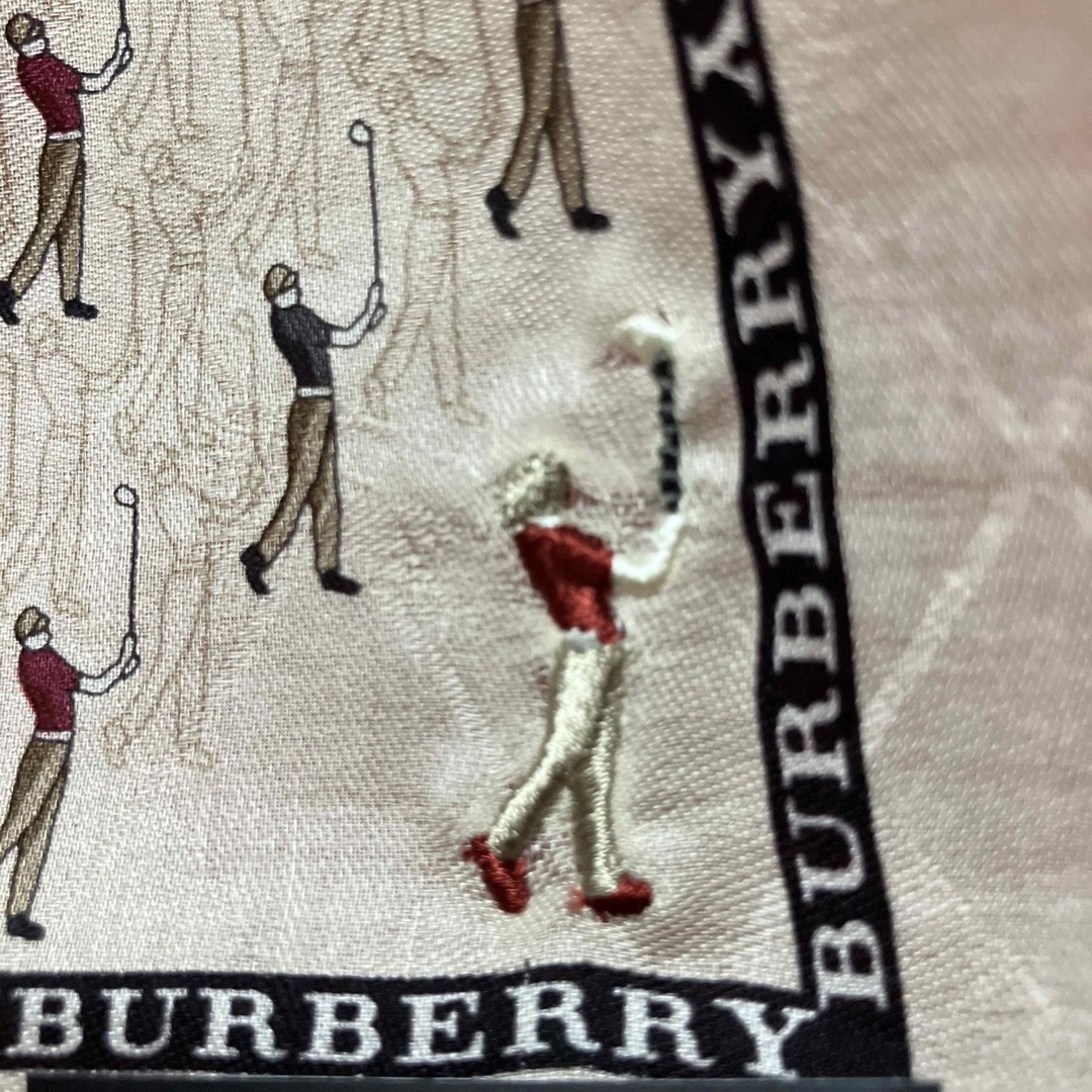 BURBERRY - BURBERRY バーバリー大判ハンカチーフ ゴルフ刺繍 未 BURBERRY - BURBERRY バーバリー大判ハンカチーフ ゴルフ刺繍 未
