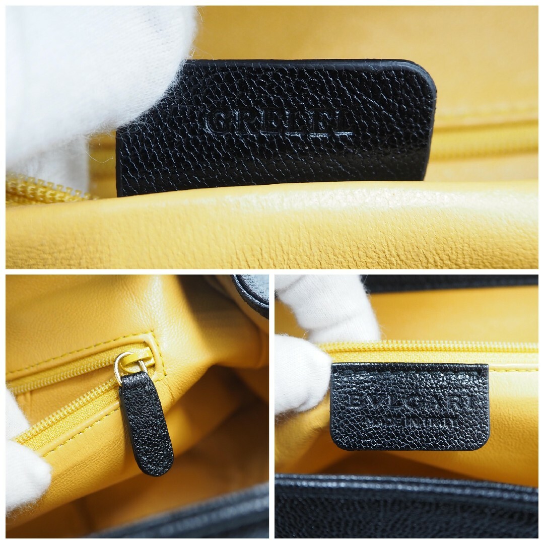 BVLGARI - BVLGARI チャンドラハンドバッグ サークルロゴダブル BVLGARI - BVLGARI チャンドラハンドバッグ サークルロゴダブル