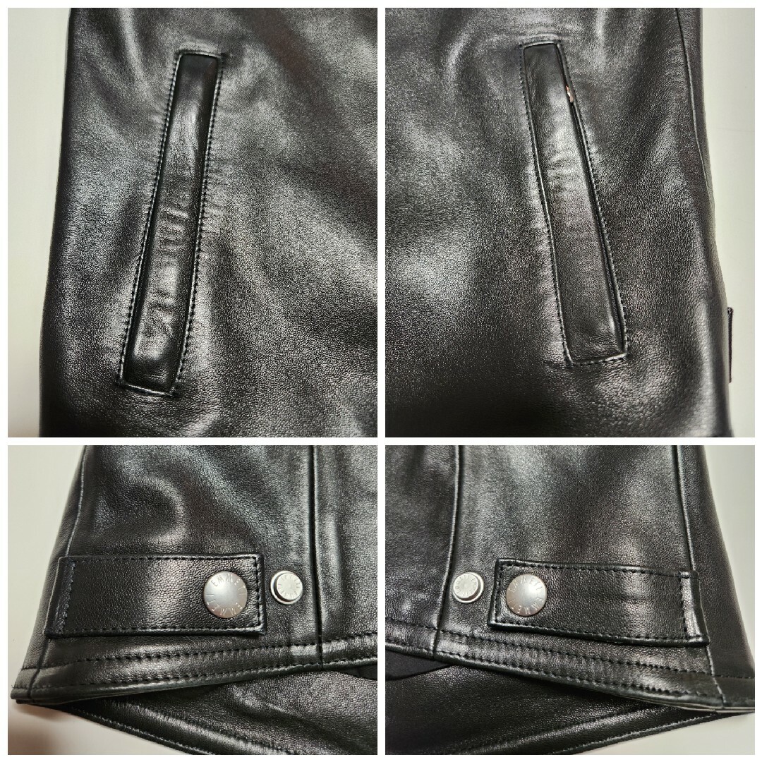 EMMETI - 【美品】エンメティ JURI NAPPA CERATA レザー 黒 46の EMMETI - 【美品】エンメティ JURI NAPPA CERATA レザー 黒 46の