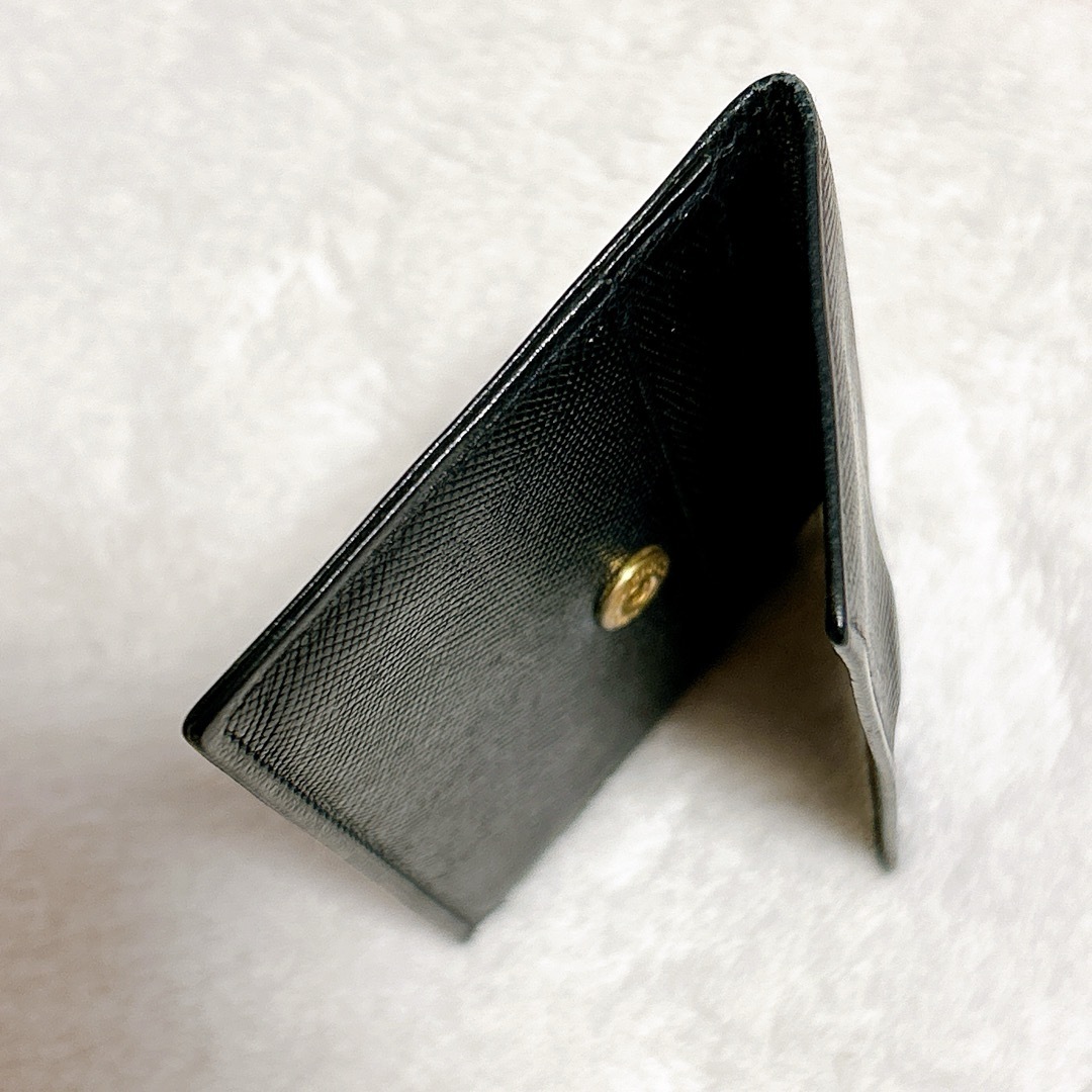 PRADA - 【極美品】PRADA プラダ ブラック レザー カードケース PRADA - 【極美品】PRADA プラダ ブラック レザー カードケース