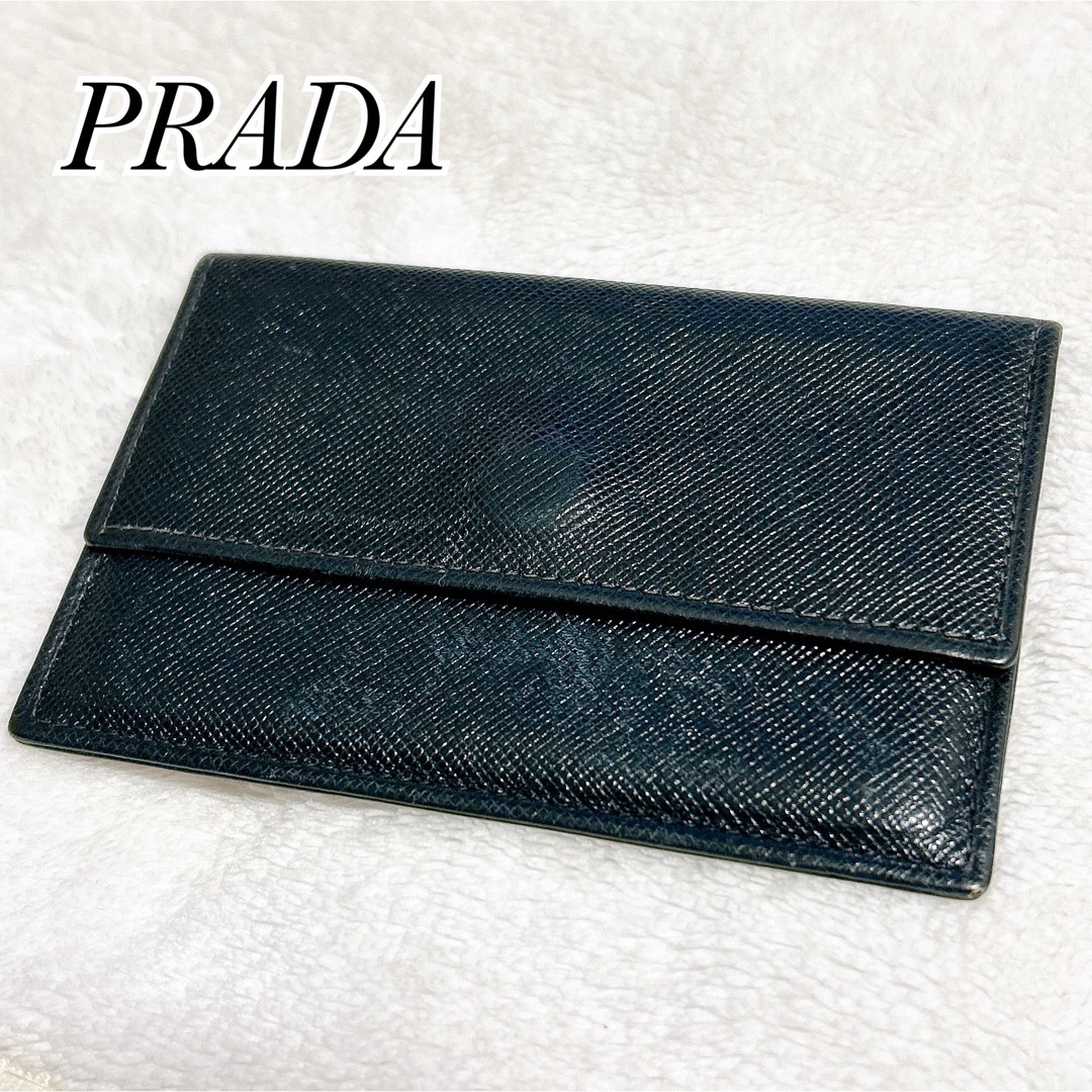 PRADA - 【極美品】PRADA プラダ ブラック レザー カードケース PRADA - 【極美品】PRADA プラダ ブラック レザー カードケース