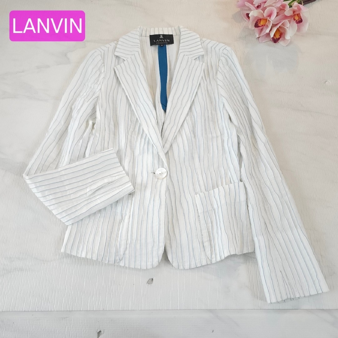 LANVIN COLLECTION - LANVINストライプテーラードジャケット LANVIN COLLECTION - LANVINストライプテーラードジャケット